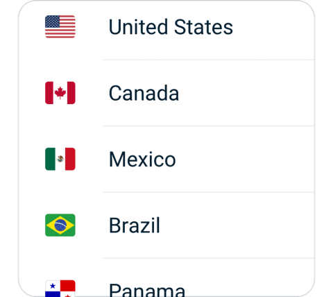 Mogu connect step 2, choose VPN server location